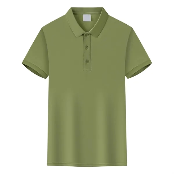 Mercerized Cotton Polo Lapel Short Sleeve Shirt - Mercerized Cotton Polo Lapel Short Sleeve Shirt - Image 10 of 12