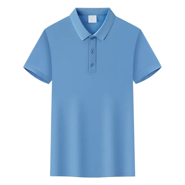 Mercerized Cotton Polo Lapel Short Sleeve Shirt - Mercerized Cotton Polo Lapel Short Sleeve Shirt - Image 11 of 12