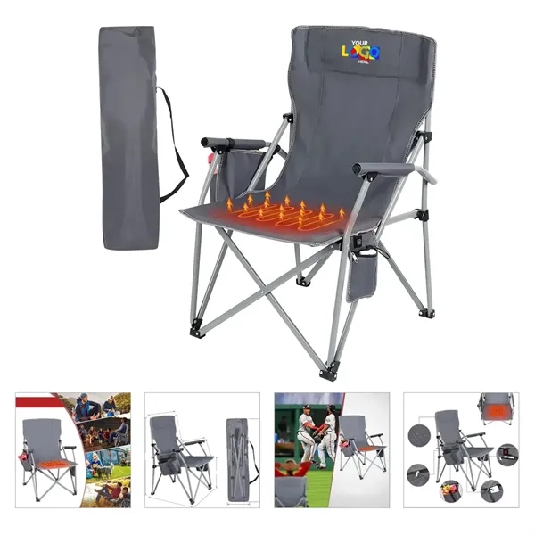 USB Heated Folding Camping Chair with Armrest - USB Heated Folding Camping Chair with Armrest - Image 0 of 6