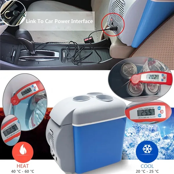 12V 7.5L Portable Mini Car Refrigerator Cooler And Warmer - 12V 7.5L Portable Mini Car Refrigerator Cooler And Warmer - Image 1 of 4
