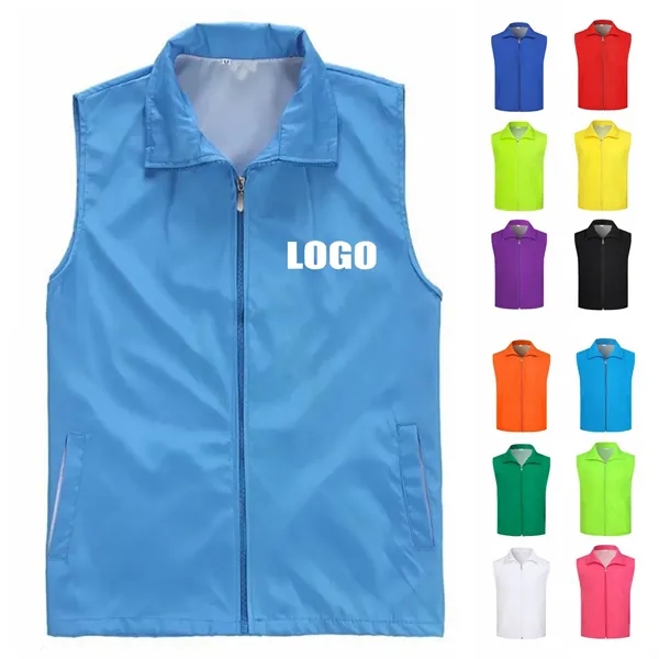 Folding Collar Uniform Volunteer Vest w/Zipper - Folding Collar Uniform Volunteer Vest w/Zipper - Image 0 of 16