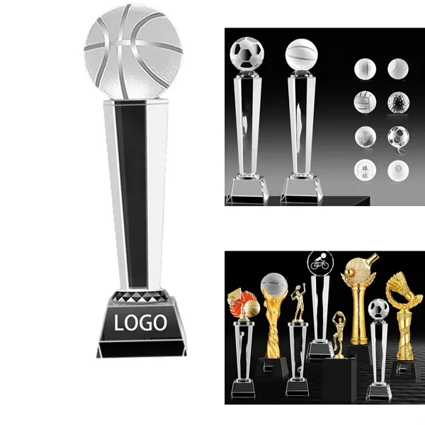 Golf/Basketball/Football Crystal Trophy - Golf/Basketball/Football Crystal Trophy - Image 0 of 2