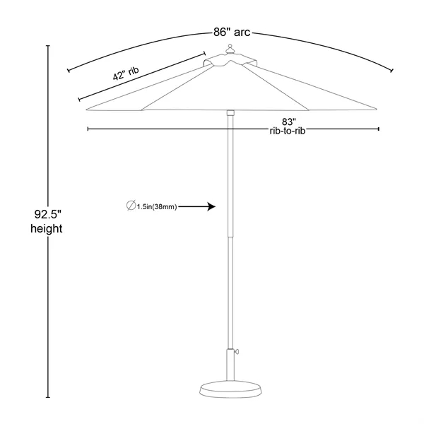 7' Heavy Duty Aluminum Market Umbrella (Dye Sublimation) - 7' Heavy Duty Aluminum Market Umbrella (Dye Sublimation) - Image 3 of 6