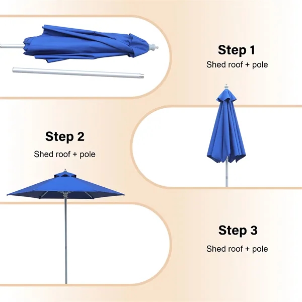 7' Heavy Duty Aluminum Market Umbrella (Dye Sublimation) - 7' Heavy Duty Aluminum Market Umbrella (Dye Sublimation) - Image 5 of 6