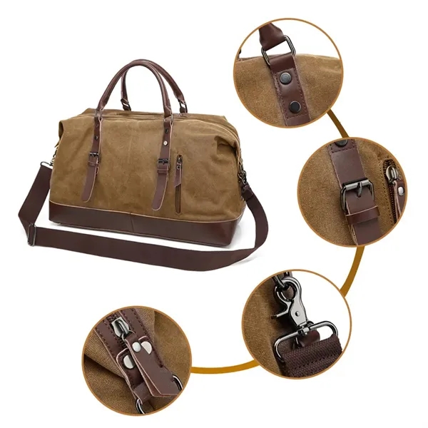 Large Canvas Travel Tote Duffel Shoulder Handbag - Large Canvas Travel Tote Duffel Shoulder Handbag - Image 1 of 3