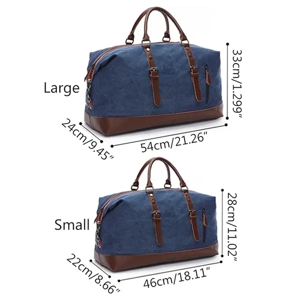 Large Canvas Travel Tote Duffel Shoulder Handbag - Large Canvas Travel Tote Duffel Shoulder Handbag - Image 3 of 3