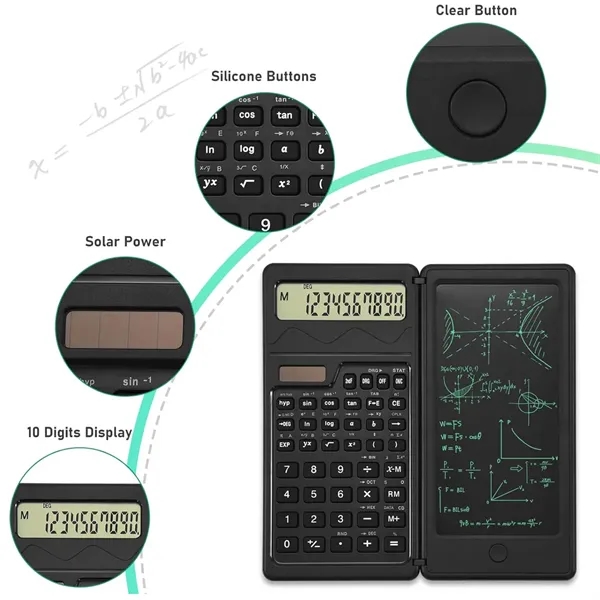 2 in 1 LCD Scientific Calculator with Notepad - 2 in 1 LCD Scientific Calculator with Notepad - Image 1 of 4