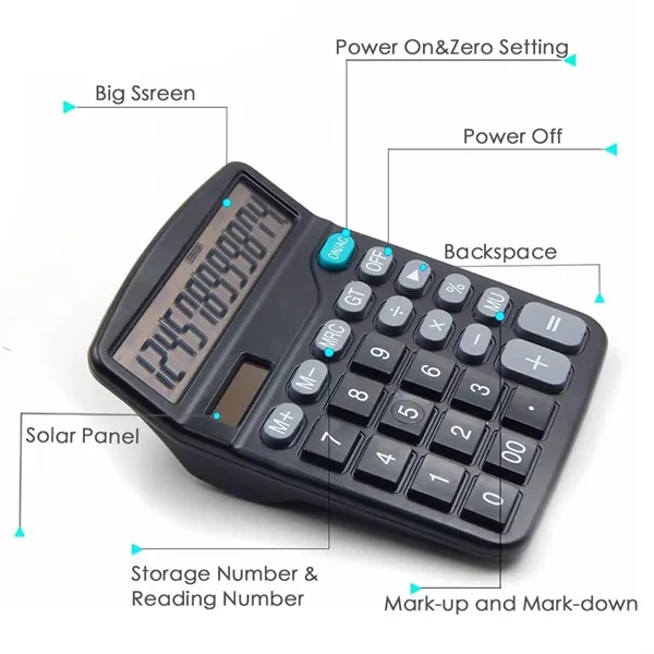 12 Digits Basic Desktop Calculator - 12 Digits Basic Desktop Calculator - Image 3 of 4