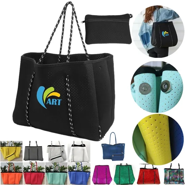 Neoprene Beach Tote Bags - Neoprene Beach Tote Bags - Image 0 of 5