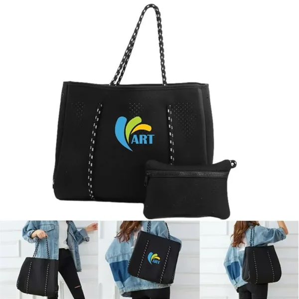 Neoprene Beach Tote Bags - Neoprene Beach Tote Bags - Image 2 of 5