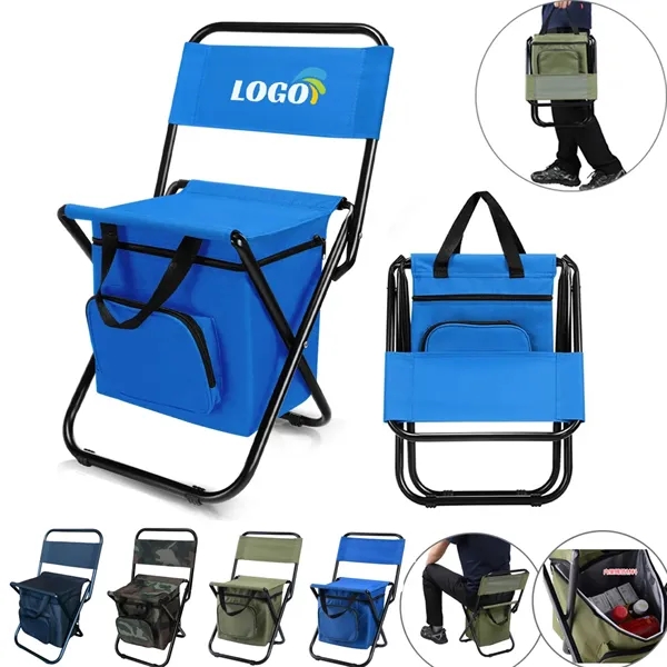 Portable Foldable Camping Chair with Cooler - Portable Foldable Camping Chair with Cooler - Image 0 of 4