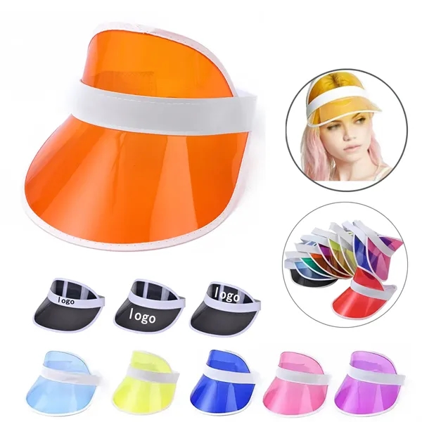 PVC Clear Transparent Sun Visor Hats - PVC Clear Transparent Sun Visor Hats - Image 0 of 3