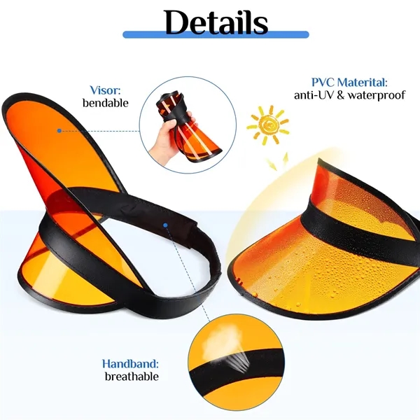 PVC Clear Transparent Sun Visor Hats - PVC Clear Transparent Sun Visor Hats - Image 1 of 3