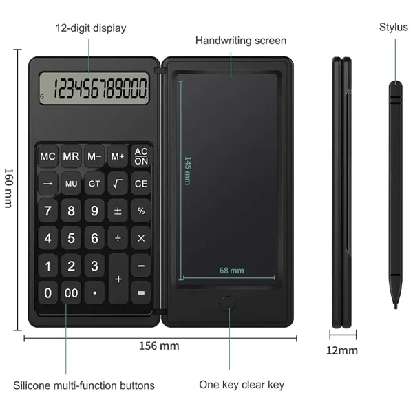 Foldable Desktop Calculator with Writing Notepad - Foldable Desktop Calculator with Writing Notepad - Image 1 of 3