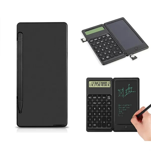 Foldable Desktop Calculator with Writing Notepad - Foldable Desktop Calculator with Writing Notepad - Image 2 of 3