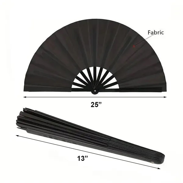 Large Folding Fabric Hand Fans Performance Kung Fu Fan - Large Folding Fabric Hand Fans Performance Kung Fu Fan - Image 1 of 2