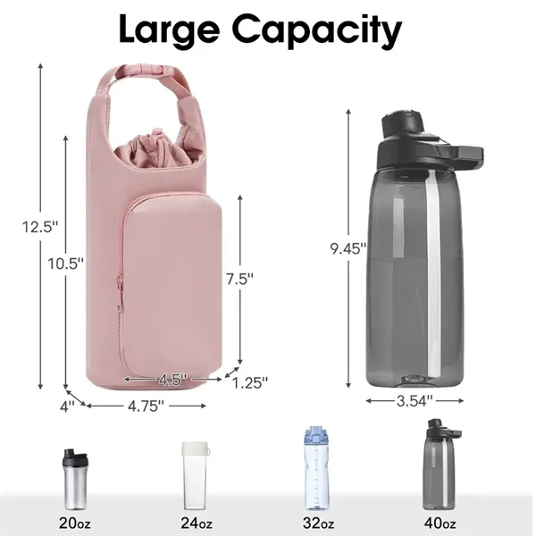 32Oz. 40Oz. Tumbler Insulated Water Bottle Carrier Black Bag - 32Oz. 40Oz. Tumbler Insulated Water Bottle Carrier Black Bag - Image 1 of 4