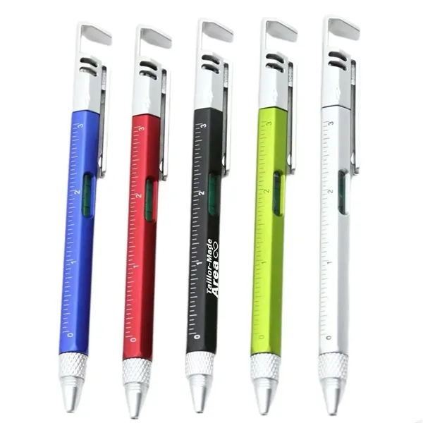 Versatile 6 In 1 Pen Spirit Level Screwdriver Phone Holder - Versatile 6 In 1 Pen Spirit Level Screwdriver Phone Holder - Image 0 of 3