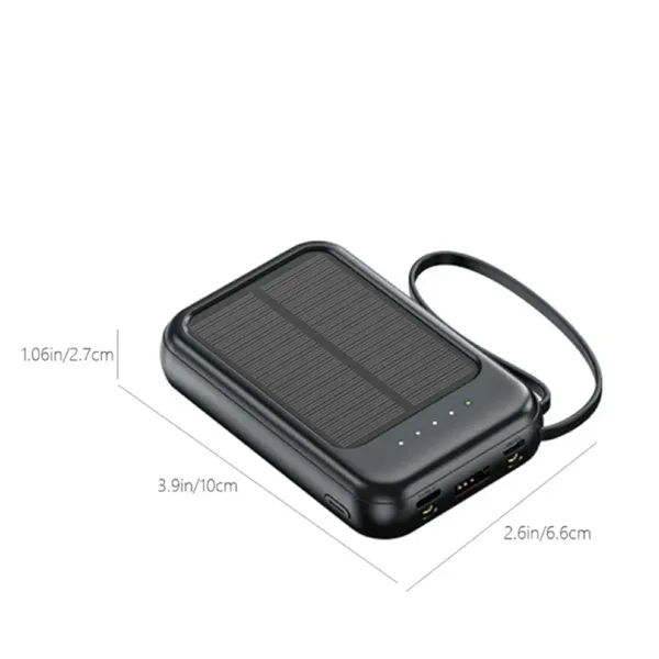 20000mAh Portable Solar Power Bank Charger Built-in Cables - 20000mAh Portable Solar Power Bank Charger Built-in Cables - Image 1 of 3
