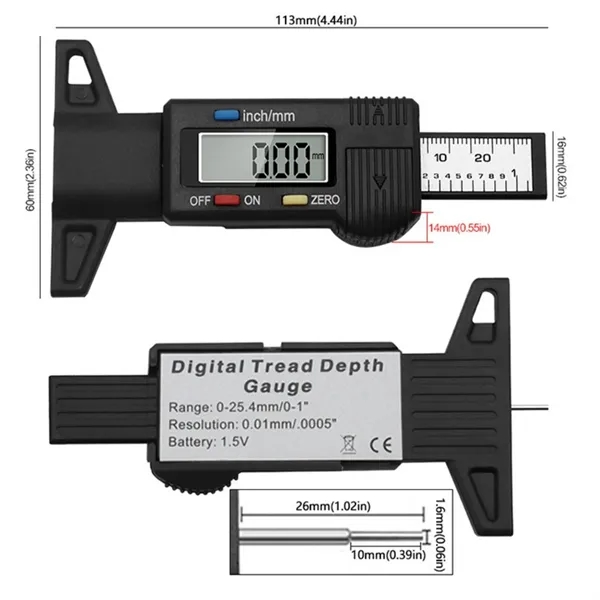 Digital Tire Tread Depth Gauge - Digital Tire Tread Depth Gauge - Image 1 of 2
