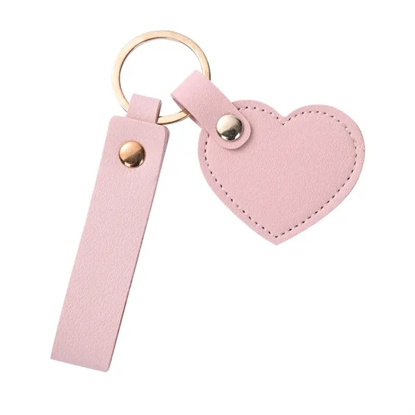 Personalized Heart-Shaped Leather Keychain - Personalized Heart-Shaped Leather Keychain - Image 3 of 9