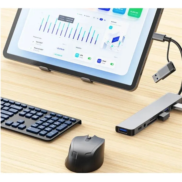 8-in-1 USB-C Hub with Aluminum and USB Ports - 8-in-1 USB-C Hub with Aluminum and USB Ports - Image 2 of 2