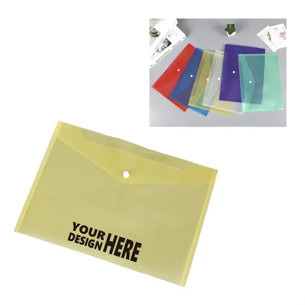 A4 Clear PVC File Folder With Button - A4 Clear PVC File Folder With Button - Image 0 of 1