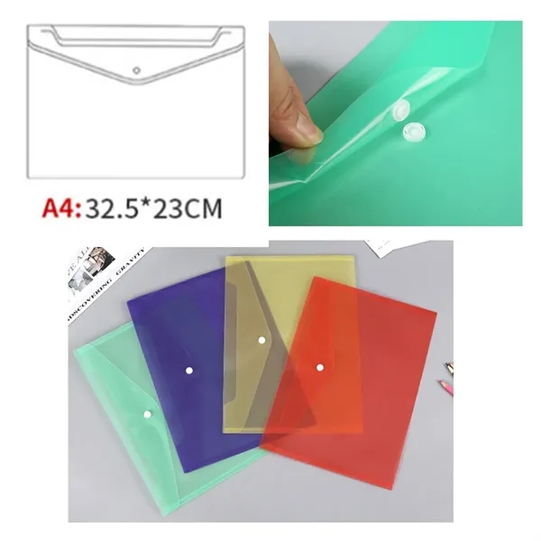 A4 Clear PVC File Folder With Button - A4 Clear PVC File Folder With Button - Image 1 of 1