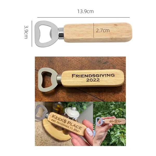 Wooden-handled Beer Bottle Opener - Wooden-handled Beer Bottle Opener - Image 1 of 1