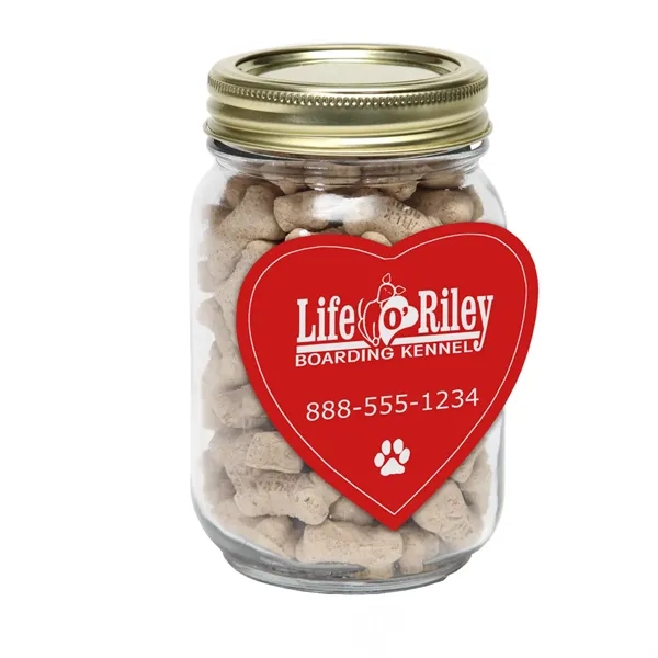 Custom Pint Jar with Large Heart Magnet Pet Fill