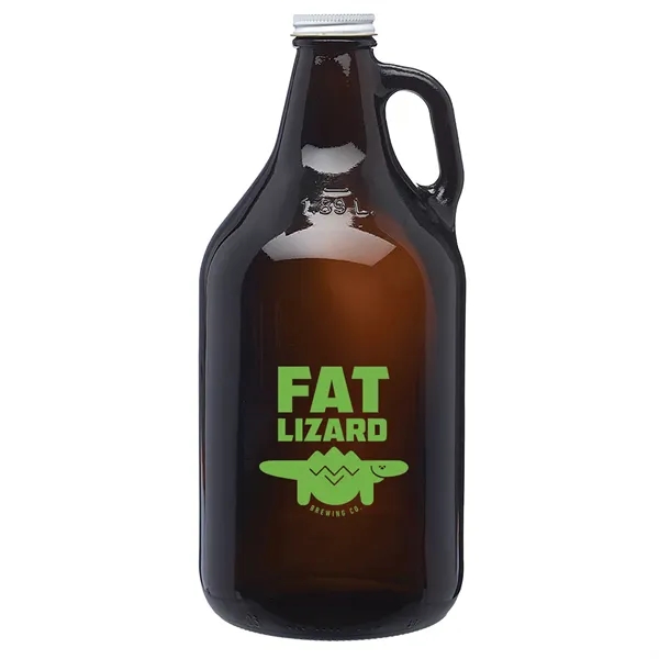 Custom 64 oz. Amber Glass Beer Growlers