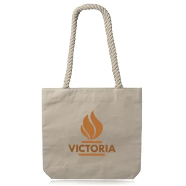 Pristine Cove Canvas Tote Bag W/ Rope Handles