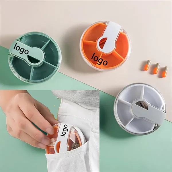Round Shape Plastic Medical Capsule Pill Box W/ blade - Round Shape Plastic Medical Capsule Pill Box W/ blade - Image 0 of 1