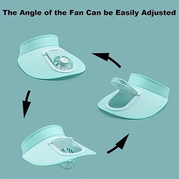 Sun Visors Hat with Fan for Women - Sun Visors Hat with Fan for Women - Image 3 of 4