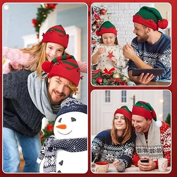 Knitted Beanie Crochet Knit Christmas Cap - Knitted Beanie Crochet Knit Christmas Cap - Image 4 of 4