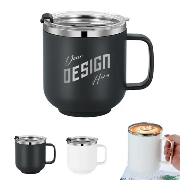 Stainless Steel Coffee Mug With Lid 14 OZ - Stainless Steel Coffee Mug With Lid 14 OZ - Image 0 of 4