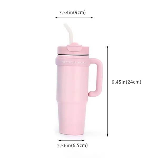 30 Oz Insulated Drinkware with Straw - Stylish Travel Mug - 30 Oz Insulated Drinkware with Straw - Stylish Travel Mug - Image 1 of 5