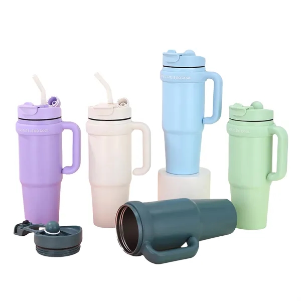 30 Oz Insulated Drinkware with Straw - Stylish Travel Mug - 30 Oz Insulated Drinkware with Straw - Stylish Travel Mug - Image 5 of 5
