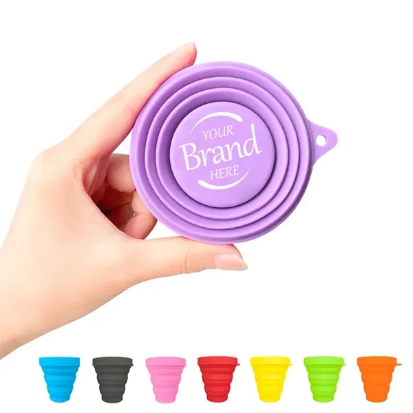 Folding Silicone Cup With Lids - Folding Silicone Cup With Lids - Image 0 of 10