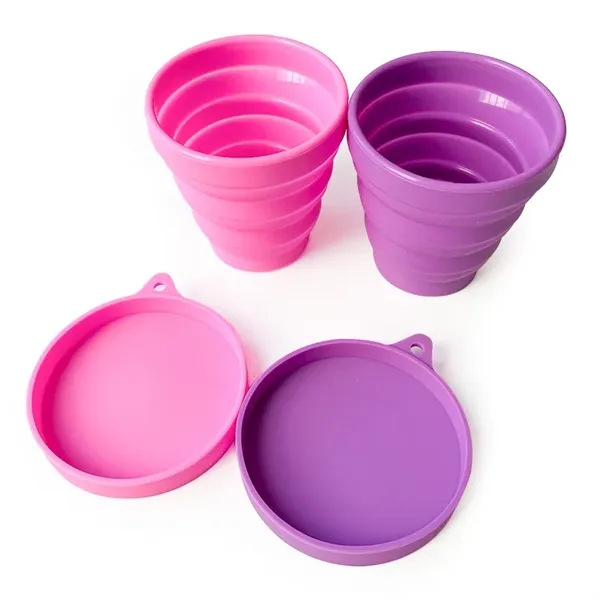 Folding Silicone Cup With Lids - Folding Silicone Cup With Lids - Image 4 of 10