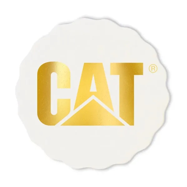 40 pt. Pulpboard Coaster, 3.625" Scalloped, Foil Stamped - 40 pt. Pulpboard Coaster, 3.625" Scalloped, Foil Stamped - Image 0 of 1