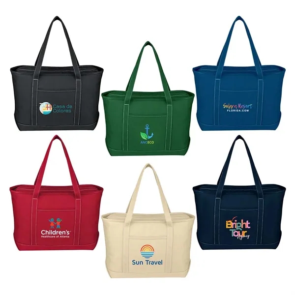 Full Color Large Starboard Cotton Canvas Tote Bag - Full Color Large Starboard Cotton Canvas Tote Bag - Image 0 of 6