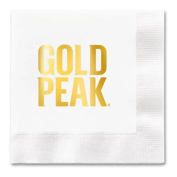 Foil Stamped 3-Ply White Dinner Napkin - 1/4 Fold - Foil Stamped 3-Ply White Dinner Napkin - 1/4 Fold - Image 0 of 1