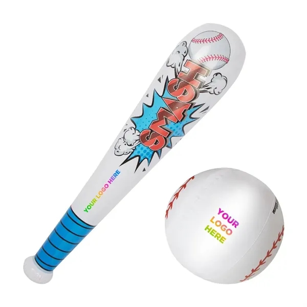 Light Up Bat and Baseball Inflatable Set(imprintable) - Light Up Bat and Baseball Inflatable Set(imprintable) - Image 2 of 7