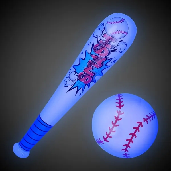 Light Up Bat and Baseball Inflatable Set(imprintable) - Light Up Bat and Baseball Inflatable Set(imprintable) - Image 6 of 7