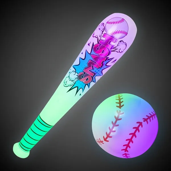 Light Up Bat and Baseball Inflatable Set(imprintable) - Light Up Bat and Baseball Inflatable Set(imprintable) - Image 7 of 7