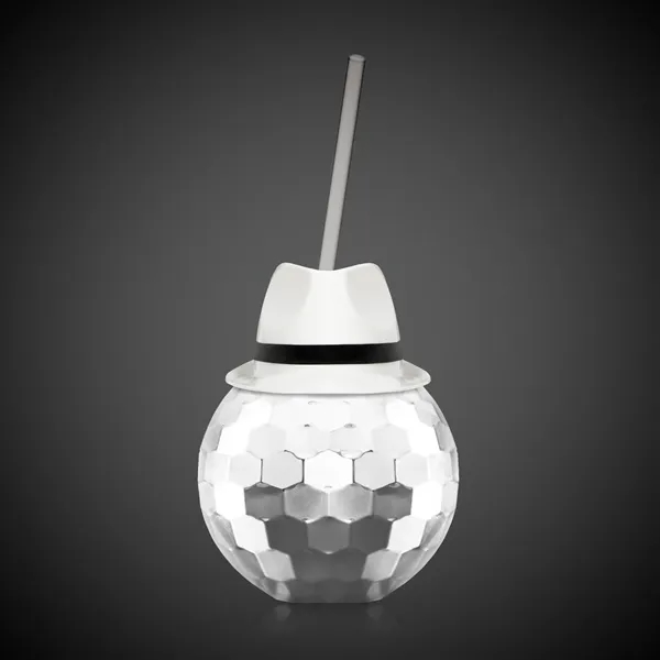Disco Ball Cup Silver w/Straw/Hat(option)(Imprintable) - Disco Ball Cup Silver w/Straw/Hat(option)(Imprintable) - Image 3 of 7