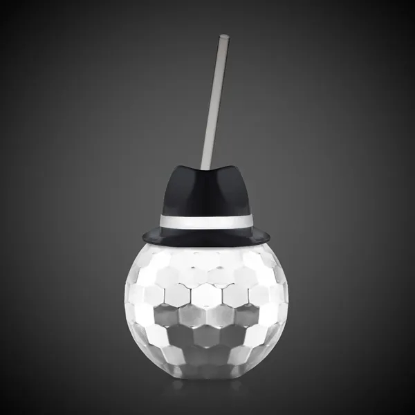 Disco Ball Cup Silver w/Straw/Hat(option)(Imprintable) - Disco Ball Cup Silver w/Straw/Hat(option)(Imprintable) - Image 2 of 7