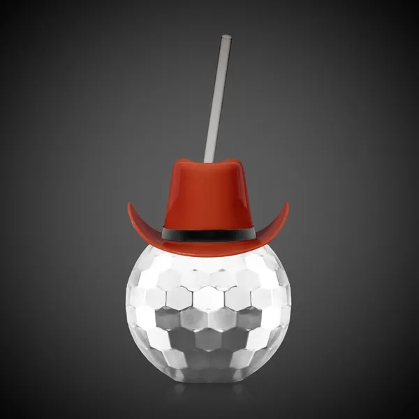 Disco Ball Cup Silver w/Straw/Hat(option)(Imprintable) - Disco Ball Cup Silver w/Straw/Hat(option)(Imprintable) - Image 4 of 7