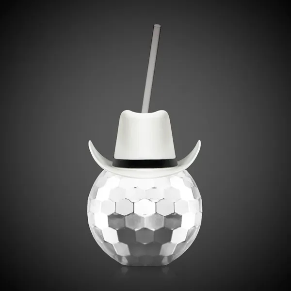 Disco Ball Cup Silver w/Straw/Hat(option)(Imprintable) - Disco Ball Cup Silver w/Straw/Hat(option)(Imprintable) - Image 5 of 7